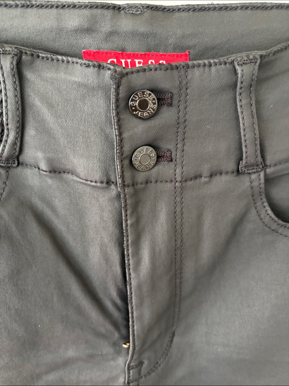GUESS Charcoal Black Double-Button Front Jeans